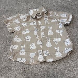 Kids Tan Bunny Print Shirt